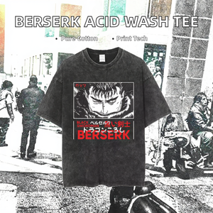 <b>Berserk</b> Vintage Acid Wash T-<b>shirt</b> 100% Cotton Loose Fit 240g Graphic Tee - Product Image 2