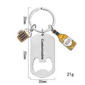 Llavero Abridor de Metal Grabado de Acero Inoxidable de Alta Calidad, Venta al por Mayor, 2025 - Product Image 2