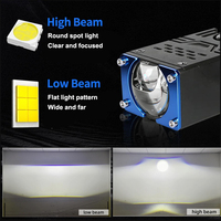 Phare auxiliaire LED externe pour voiture et moto, mini projecteur avec électrovanne 12V 55W (faisceau bas) 70W (faisceau haut)
