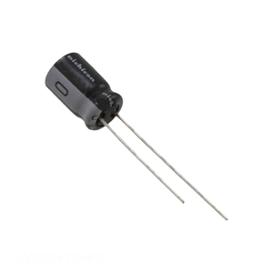 Distribuidor Autorizado, Condensador de Aluminio de 470 uF, 20%, 16V, Radial, TH UVK1C471MPD, Condensador de Orificio Pasante - Product Image 1