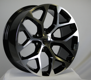 Nouvelles <span class=keywords><strong>jantes</strong></span> en alliage flocon de neige noires 2026 de 20 à 28 pouces 6x139.7 pour Chevrolet Silverado 1500 GMC Denali Cadillac Escalade - Product Image 3