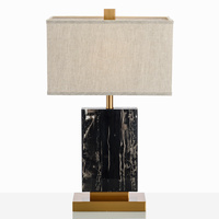 Lampe de table minimaliste moderne en marbre naturel, lampe de chevet LED, décoration artistique en métal, chambre à coucher, bureau, hôtel, villa, design de créateur