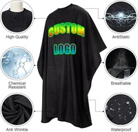 Prix de gros usine, logo personnalisé, nouvelle arrivée, cape de coiffure imperméable en polyester pour adultes, fabricant de capes de barbier