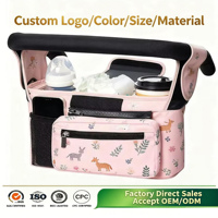 Organisateur de poussette pour bébé avec 2 porte-gobelets isothermes et imperméables et poche zippée amovible, grande capacité