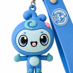 Cute <b>Cartoon</b> PVC Keychain Soft Silicone Key <b>Ring</b> Mascot Character Bag Charm Custom Logo Souvenir Keychain Wholesale Gift - Product Image 4