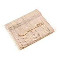 Cuillères en bois jetables personnalisées, logo sur mesure, cuillères à dessert en bois de bouleau pour la promotion de la marque, restauration et traiteur