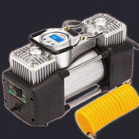 Compresseur d'air portable pour voiture à double cylindre 12V DC, affichage numérique, gonfleur de pneus, moniteur de pression des pneus 150 PSI pour pneus de voiture et de SUV