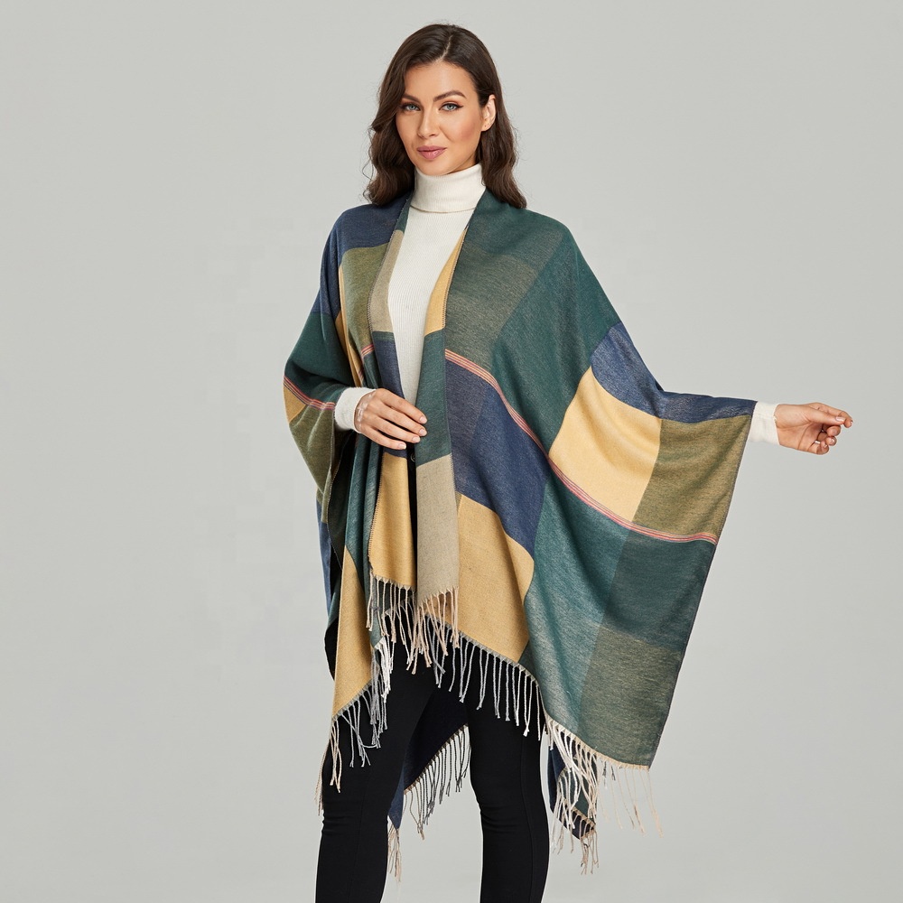 Glamexx24 Poncho Da Donna Elegante Mantello Invernale Con Scollo