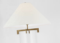 Lampe de table Brooks en verre et tissu, style art moderne, pour chambre à coucher, café, restaurant, hôtel, intérieur