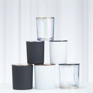 Toptan özel logo lüks 4oz 8oz zarif boş fantezi isıya dayanıklı yuvarlak mum yapımı için şeffaf cam kavanozlar ambalaj - Product Image 2