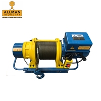 Treuil électrique à câble ALLMAN 2 tonnes M5 IP55 avec moteur WEG 5,5 kW, engrenage planétaire, câble métallique de 100-200 m pour la construction