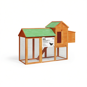 Grande Pollaio in Legno di Pino Marrone, Resistente Casetta per Animali da Esterno, Stile Classico - Product Image 1