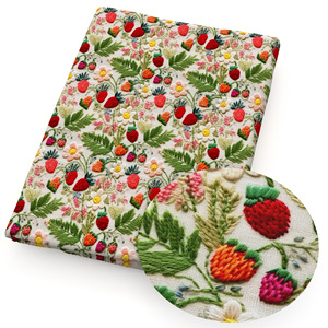 <span class=keywords><strong>Tela</strong></span> de algodón y poliéster ligera con estampado de fresa de imitación bordada <span class=keywords><strong>para</strong></span> ropa DIY, Mantel y Material acolchado - Product Image 5
