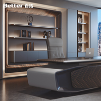 Escritorio Ejecutivo de Alta Gama, Mesa de Oficina Contemporánea con un Impresionante Patrón de Chevron, Muebles Premium para Oficina Moderna