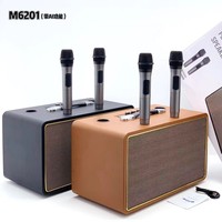 Système de sonorisation AI Voice Intelligence M6201 60W avec caisson de basses, enceinte karaoké avec 2 micros sans fil pour la maison, le karaoké et les fêtes