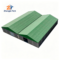 Tente de stockage industrielle robuste verte pour entrepôt, abri de grande capacité avec structure en aluminium, portable pour le stockage de matériaux en usine