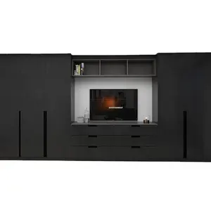 最新豪华铰链门衣柜模块化设计储物柜现代木质滑动门电视柜衣柜家居家具