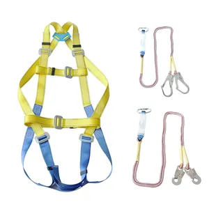 High quality polyester Forged steel strength fall arrest life security rescue safety belt full body harness