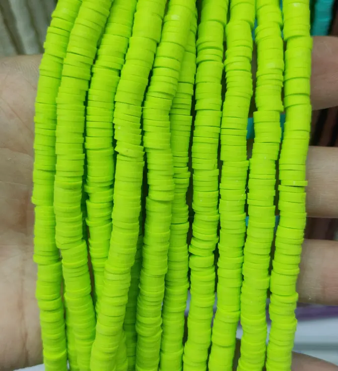 Cuentas de arcilla polimérica de color arcoíris, cuentas de arcilla polimérica fimo heishi para fabricación de pulseras