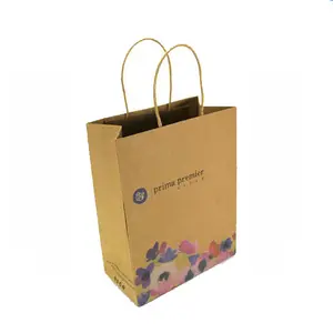 Shopping Verpackung Kleidung Made Handle Recyceln Sie benutzer definierte Logo Craft Food zum Mitnehmen Brot Lebensmittel Papiertüten