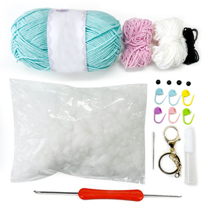 Dễ dàng tìm hiểu để làm bằng tay khủng long sang trọng Keychain Knit Crochet Kit với Crochet Hooks sợi thiết lập - Product Image 3