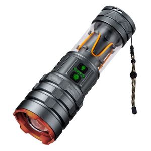 Lampe torche tactique LED blanche WOSEN super lumineuse haute puissance rechargeable par USB IP65 avec faisceau réglable - Product Image 1