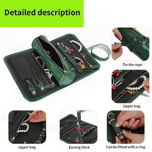 Astuccio Portagioie Arrotolabile in Pelle PU Multicomparto, Facile da Usare in Viaggio, Anti-attorcigliamento, Resistente all'Acqua, Design Eco-Friendly - Product Image 4