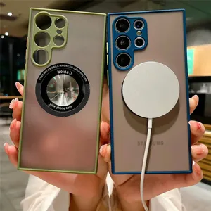 Coque pare-chocs de luxe pour <span class=keywords><strong>Galaxy</strong></span> <span class=keywords><strong>Samsung</strong></span> S23 Ultra S <span class=keywords><strong>23</strong></span> Plus, charge magnétique, transparente, antichoc, couverture arrière souple - Product Image 1