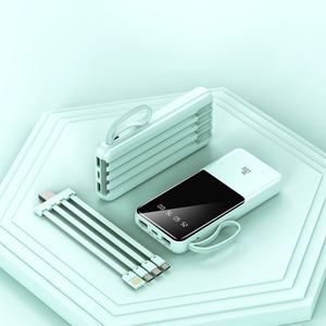 Nouveautés : Batterie externe portable 10000 mAh avec affichage numérique LED, sortie Type-C 10W et câbles intégrés pour utilisation en extérieur - Product Image 1