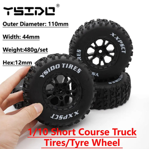 4PCS YSIDO 4.33inch/110mm 1/10 Short Course Truck Tires/Pneu Roue avec 12mm Hex pour Slash Arrma <span class=keywords><strong>Senton</strong></span> HuanQi 727 Vkar 10sc Hpi - Product Image 2