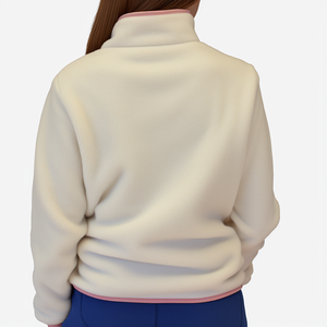 <span class=keywords><strong>Pull</strong></span>-Over <span class=keywords><strong>Femme</strong></span> Personnalisé en <span class=keywords><strong>Polaire</strong></span> Surdimensionné avec Fermeture Éclair 1/4, Modèle Tricoté Épais - Product Image 3