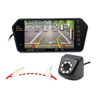 AHD1080P Caméra de recul dynamique pour ligne de stationnement 7 pouces Moniteur miroir étanche Vue nocturne Aide à l'inversion pour voitures, camionnettes et bus