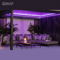 Table ronde pliante d'extérieur moderne et chaises d'événement avec auvent en corde, gazebo et pergola pour villa