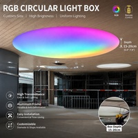 Vente en gros de boîtes à lumière en tissu extensible PVC à changement de couleur RVB, éclairage LED pour plafond, pour salle d'exposition automobile, bar, club