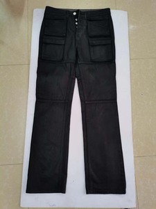 Jeans <span class=keywords><strong>Slim</strong></span> Fit Personalizzati con Basso MOQ, <span class=keywords><strong>Pantaloni</strong></span> in Denim Cerato a Gamba Svasata, <span class=keywords><strong>Pantaloni</strong></span> <span class=keywords><strong>Cargo</strong></span> in Denim per Uomo - Product Image 2