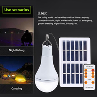 Ampoules solaires RVB 7W 9W USB rechargeable pour les coupures de courant domestiques Type C Ampoule LED extérieure pour le camping et la pêche