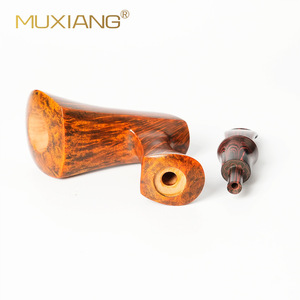 Muxiang Handmade Briarwood Pipe Bent Shape Solid Wood Tobacco Pipe For Men - Product Image 4