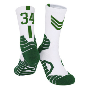 Chaussettes de basketball pour hommes personnalisées violettes, haute qualité, coton et polyester, pour le sport et la course, inspirées des numéros Curry 30, James 23, Tatum 0 – Collection 2025 – Vente Flash - Product Image 4