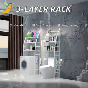 Étagère <span class=keywords><strong>de</strong></span> rangement sur les toilettes à 3 niveaux en acier au carbone métallique, gain <span class=keywords><strong>de</strong></span> place, étagère <span class=keywords><strong>de</strong></span> <span class=keywords><strong>salle</strong></span> <span class=keywords><strong>de</strong></span> <span class=keywords><strong>bain</strong></span> pour buanderie, lavabo, support au sol - Product Image 3
