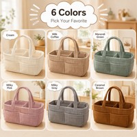 Sac à langer en velours côtelé personnalisé avec logo OEM ODM, pliable, sac de rangement pour maman avec doublure en coton, 6 couleurs pour bébé, vente en gros