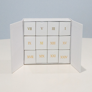 <span class=keywords><strong>Calendrier</strong></span> de l'avent cosmétique de luxe à double porte rabattable, boîte cadeau en papier - Product Image 5
