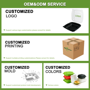 Biopartner - Contenedores de Alimentos para Llevar con Tapa Abatible, Negros y Transparentes, de 8x8 y 9x9, para Restaurantes - Product Image 4