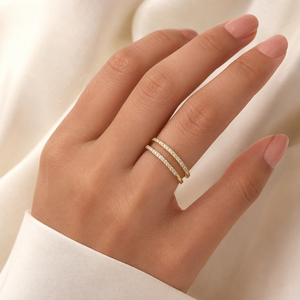 Anello Aperto Regolabile a Doppia Fila, Anello Minimalista da Donna - Product Image 2