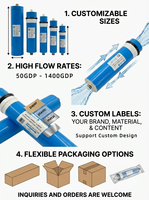 Membrane RO auto-nettoyante Vontron 3013-800 de qualité supérieure, électrique/manuelle, en plastique, sous évier, pour systèmes de filtration d'eau domestiques et hôteliers