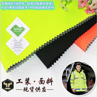 Tissu réfléchissant fluorescent 200D*10S en polyester et coton sergé, enduit FR, imperméable et résistant à l'huile, pour uniformes de travailleurs sanitaires et routiers
