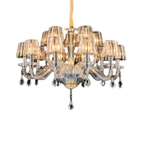 Lustre en cristal de style européen moderne, luminaire en fer de style français de luxe pour salon, hôtel, éclairage décoratif
