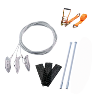 Kit d'ancrage de boule de racine, ancre à bascule de type bec de canard avec coussinets de protection pour la stabilisation des boules de racine d'arbres et de palmiers, aménagement paysager