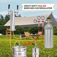 Régulateur de pression de bière à double sortie pour fût, régulateur de réservoir de CO2 CGA-320, sortie à raccord cannelé 5/16 pouces pour brassage artisanal