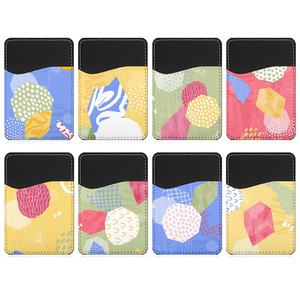 Porte-cartes personnalisable par sublimation, durable, pour téléphone - Cuir PU noir et toile blanche avec autocollant adhésif DIY - Product Image 5