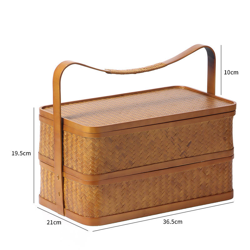 ヴィンテージ手作り竹編みバスケット - 環境に優しい収納バスケット